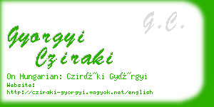 gyorgyi cziraki business card